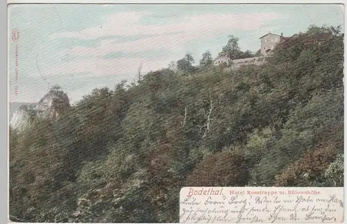 (73394) AK Bodetal, Harz, Hotel Roßtrappe, Bülowshöhe 1905