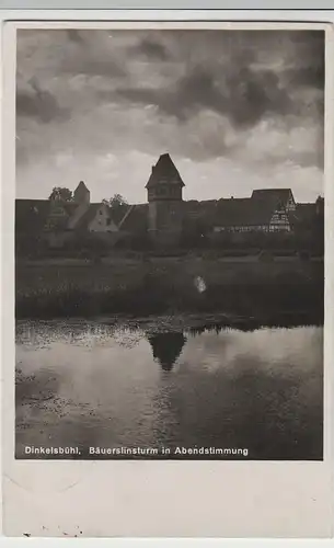 (73353) Foto AK Dinkelsbühl, Bäuerlinsturm in Abendstimmung 1933