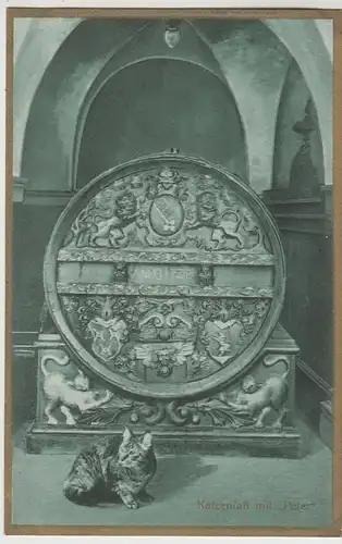 (73025) AK Bremen, Ratskeller - Katzenfaß mit "Peter", vor 1945