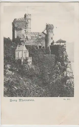 (72867) AK Trechtingshausen, Burg Rheinstein, bis um 1905