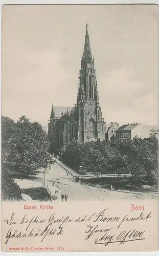 (72766) AK Bonn, Evangeliche Kirche, 1906