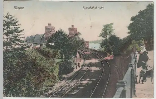 (72650) AK Mainz, Eisenbahnbrücke, 1911