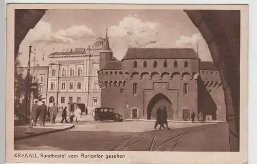 (72602) AK Krakau, Kraków, Rundbastei vom Floriantor, 1941