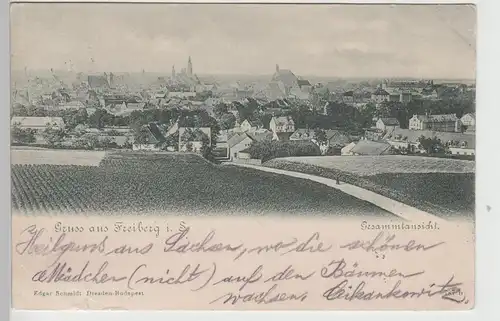(72583) AK Gruss aus Freiberg, Gesamtansicht, 1899