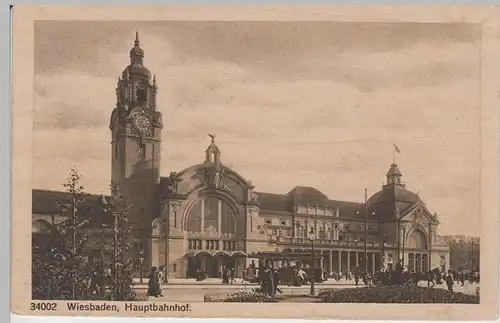 (72142) AK Wiesbaden, Hauptbahnhof 1919