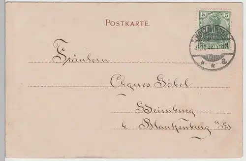 (72025) AK Mühlenberg, Holzminden, Solling, Ortsansicht mit Kapelle 1902