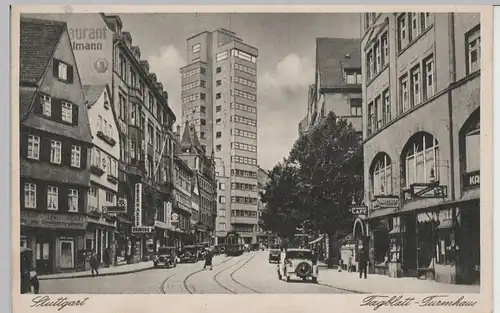 (71938) AK Stuttgart, Tagblatt Turmhaus, 1935
