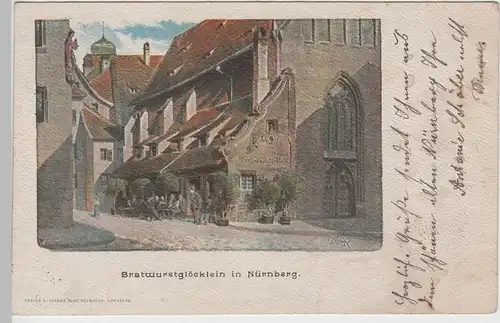 (71816) Künstler AK Nürnberg, Bratwurstglöcklein, 1906