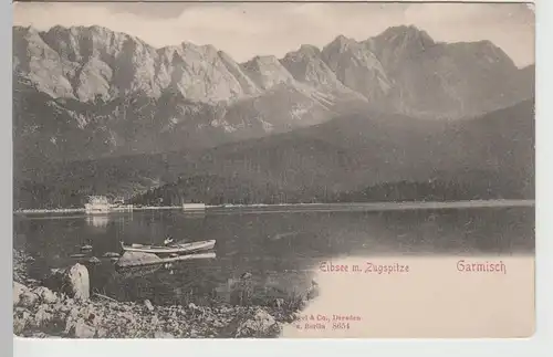 (71741) AK Garmisch, Eibsee mit Zugspitze, bis 1905