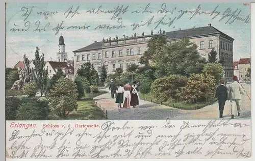 (71683) AK Erlangen, Schloss von der Gartenseite, 1905