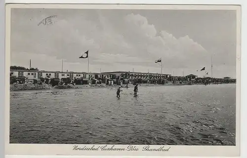 (71580) AK Nordseebad Cuxhaven Döse, Strandbad 1938