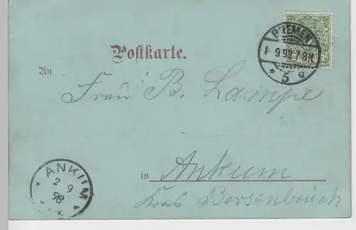 (71573) AK Bremen, Bürgerpark, Meiereigarten, Mondscheinkarte 1898