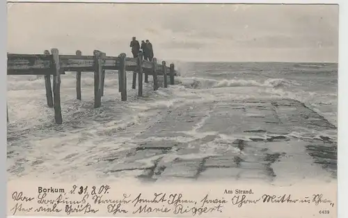 (71529) AK Nordseebad Borkum, Am Strand, 1904