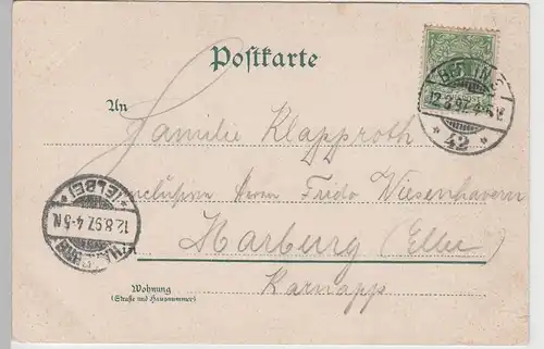 (71525) AK Gruss aus Berlin, Rathaus, Schloßbrücke u. Zeughaus, Litho 1897