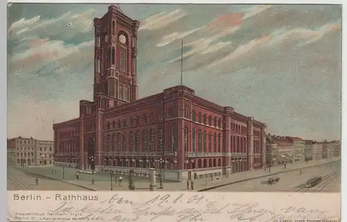 (71510) AK Berlin, Rathaus, Litho 1901