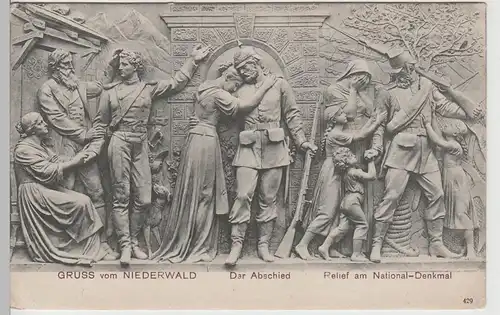 (71450) AK Rüdesheim, "Der Abschied" am Niederwalddenkmal, 1906