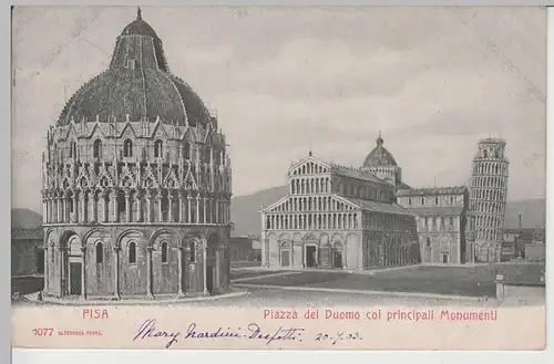 (71395) AK Pisa, Piazza del Duomo coi principali Monumenti, 1903