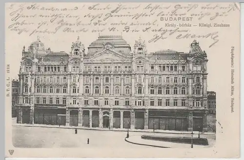 (71377) AK Budapest, Königl. Zinshaus, 1903