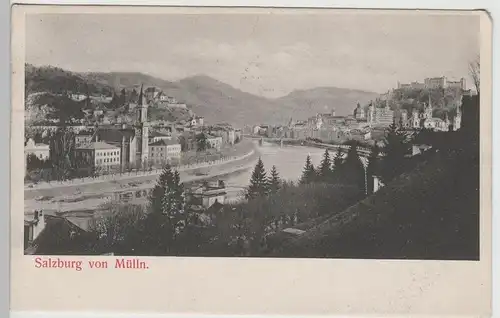 (71370) AK Salzburg, Ansicht von Mülln, 1907