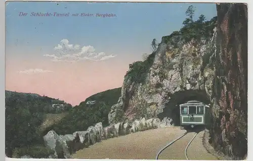 (71343) AK Col de la Schlucht, Tunnel mit elektr. Bergbahn, Feldpost 1915