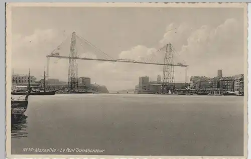 (71320) AK Marseille, Le Pont Transbordeur, vor 1945