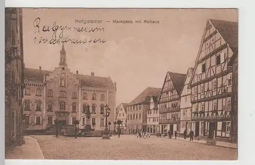 (71211) AK Hofgeismar, Marktplatz mit Rathaus, 1921