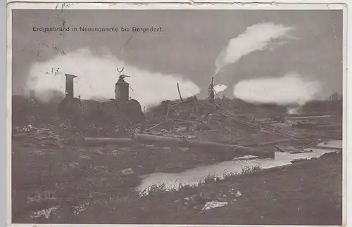 (71127) AK Neuengamme bei Bergedorf, Erdgasbrand 1910