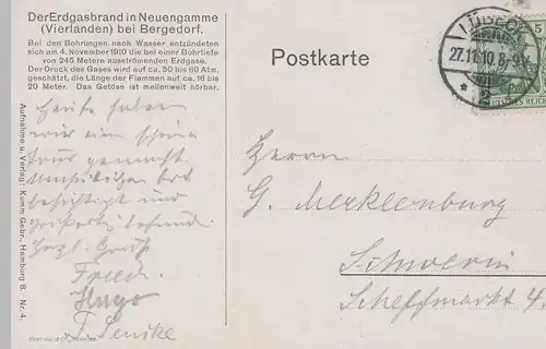 (71127) AK Neuengamme bei Bergedorf, Erdgasbrand 1910