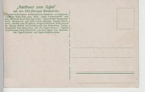 (71093) AK Gasthaus zum Uglei am Ugleisee, 600-jährige Rieseneiche, vor 1920