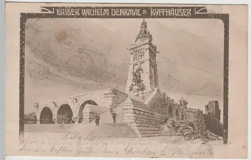 (71034) Künstler AK Carl Jander: Steinthaleben, Kyffhäuserdenkmal, 1904