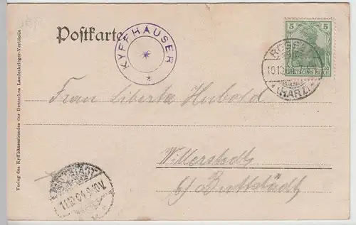 (71034) Künstler AK Carl Jander: Steinthaleben, Kyffhäuserdenkmal, 1904