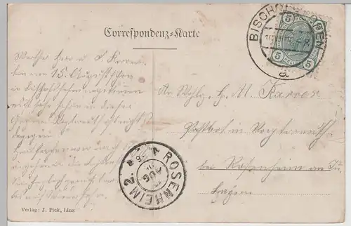 (71032) AK Gruss aus Bischofshofen, Gesamtansicht, 1906