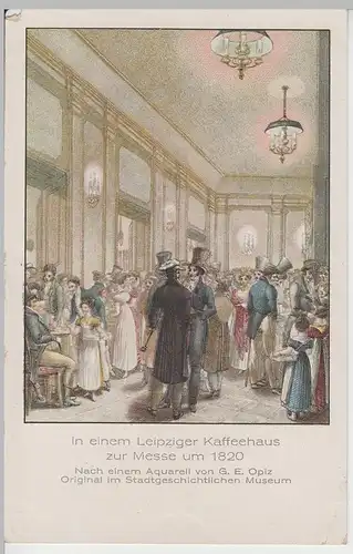 (70949) Künstler AK G.E. Opitz: Leipzig, In einem Kaffeehaus, vor 1945