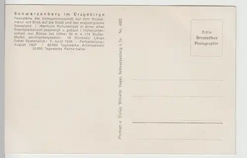 (70824) Foto AK Schwarzenberg i. Erz., Feierstätte d. Volksgemeinschaft, 1933-45