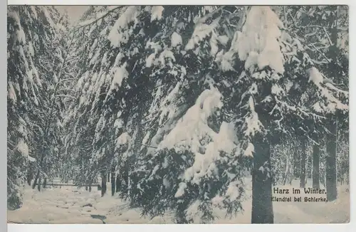 (70764) AK Elendtal bei Schierke im Harz, Wintermotiv, 1922