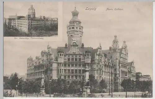 (70715) AK Leipzig, ehem. Pleissenburg u. Neues Rathaus, 1905