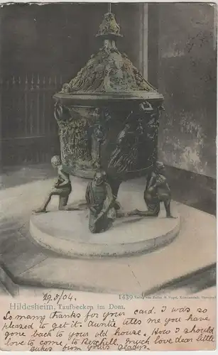 (69751) AK Hildesheim, Dom, Taufbecken 1904