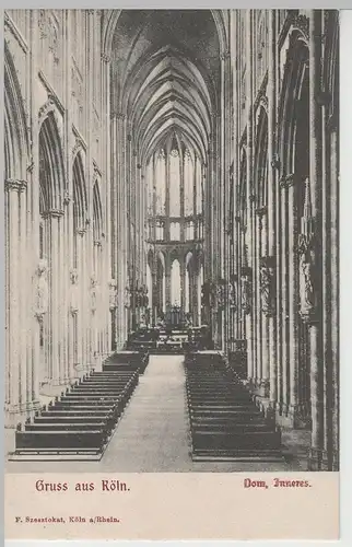 (69368) AK Gruß aus Köln, Dom, Inneres, bis um 1905