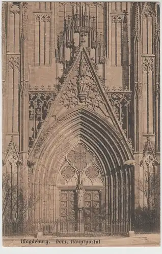 (69303) AK Magdeburg, Dom, Hauptportal, vor 1945