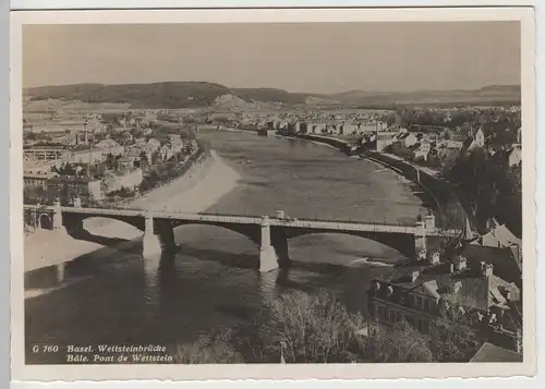 (68716) Foto AK Basel, Wettsteinbrücke, vor 1945