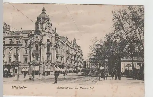 (68176) AK Wiesbaden, Wilhelmstraße m. Nassauerhof, bis 1905
