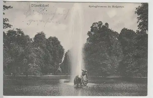 (67851) AK Düsseldorf, Springbrunnen im Hofgarten, 1910