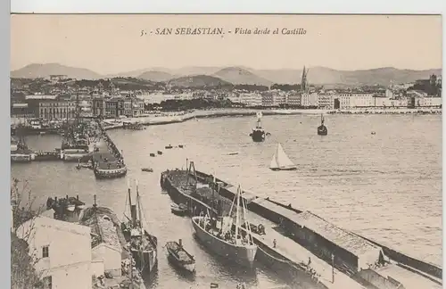 (67622) AK Donostia-San Sebastián, Vista desde el Castillo, vor 1945