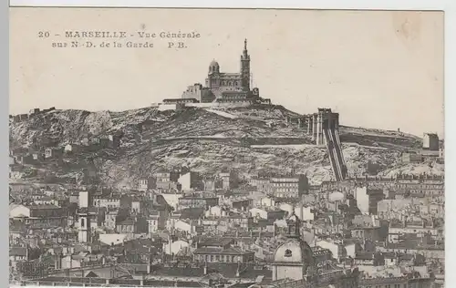 (67602) AK Marseille, Panorama, Notre-Dame de la Garde, vor 1945