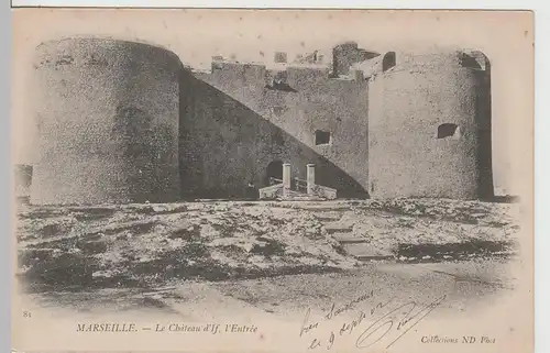 (67601) AK Marseille, Château d’If, Eingang, Entrée 1902