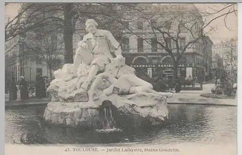 (67585) AK Toulouse, Jardin Lafayette, Statue Goudulin 1912