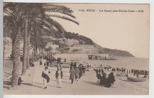 (67580) AK Nice, Nizza, Le Quai des Etats-Unis, vor 1945