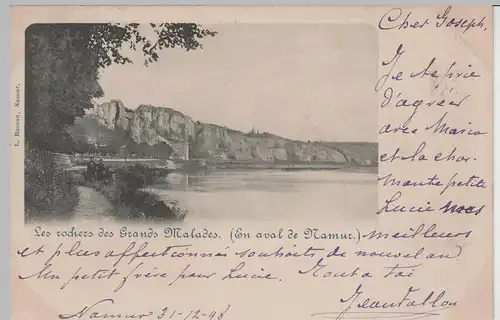 (67534) AK Namur, Les Rochers des Grands-Malades 1898