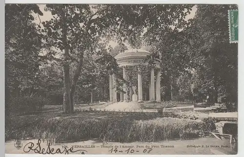 (67524) AK Versailles, Liebestempel, Parc du Petit Trianon, gelaufen 1908