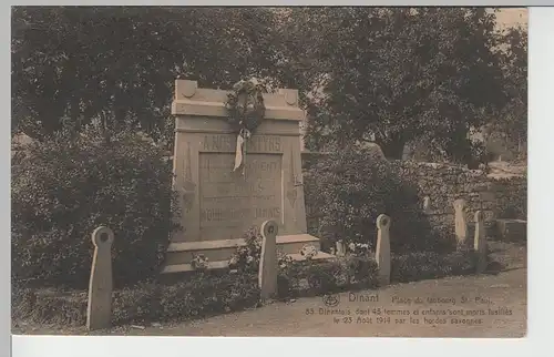 (67522) AK Dinant, Place du fauburg St. Paul, Denkmal, Memorial, vor 1945